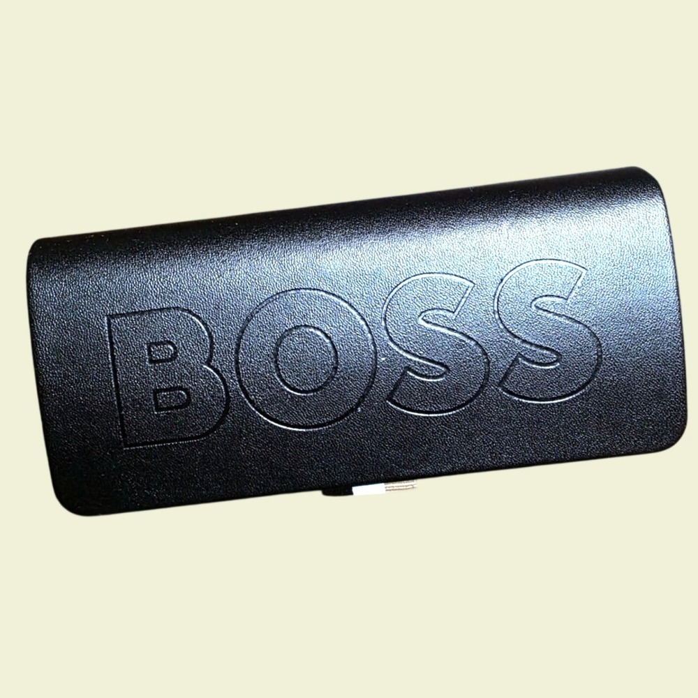Hugo Boss Sunglasses Case Unisex OS Black Excellent Hard Shell Debossed Logo